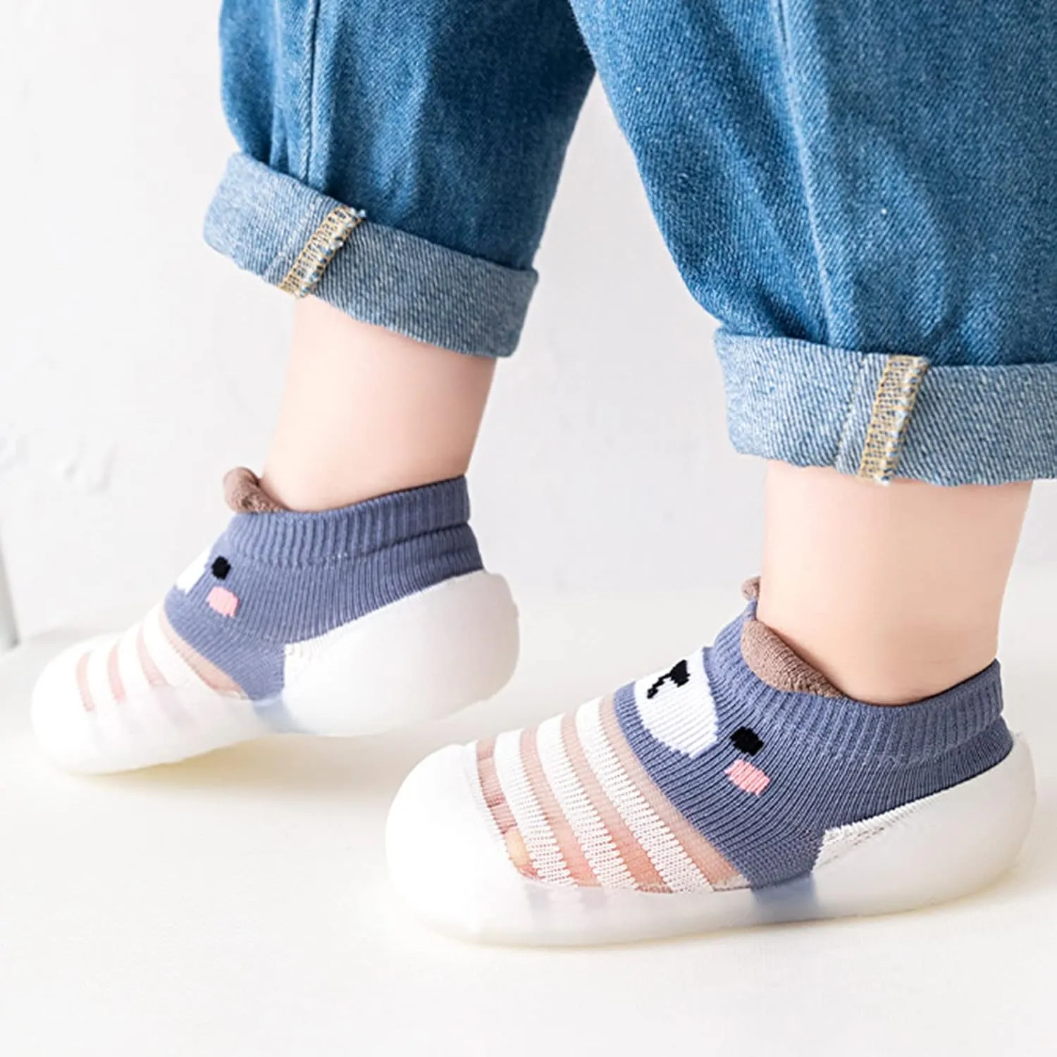 1 Month Baby Girl Infant Boys Girls Animal Prints Cartoon Socks Shoes Toddler Breathable Mesh The Floor Shoes 14month