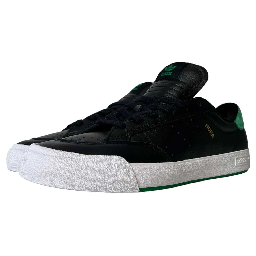 Adidas Nora Black Green White Leather Shoes
