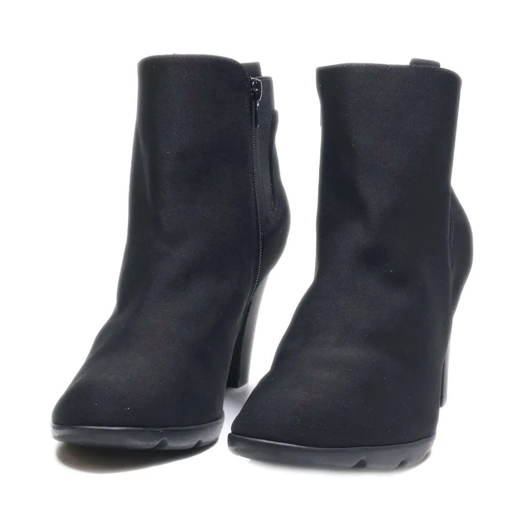 Anne Klein Ankle Boots Fabric Black Colour For Women