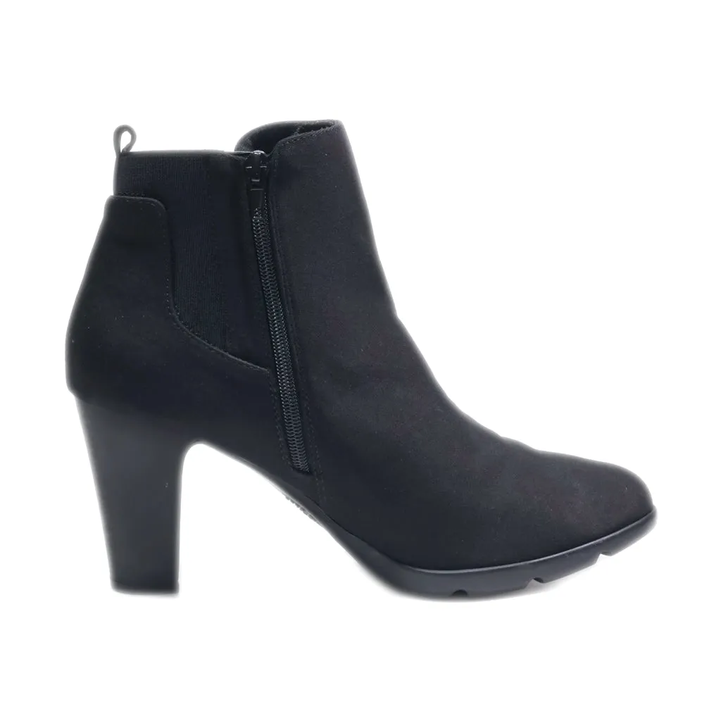 Anne Klein Ankle Boots Fabric Black Colour For Women