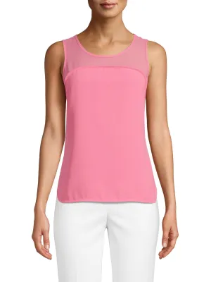 ANNE KLEIN Womens Pink Sleeveless Scoop Neck Tank Top