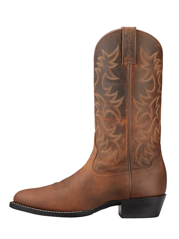Ariat 10002204 Mens Heritage R Toe Western Boot Distressed Brown