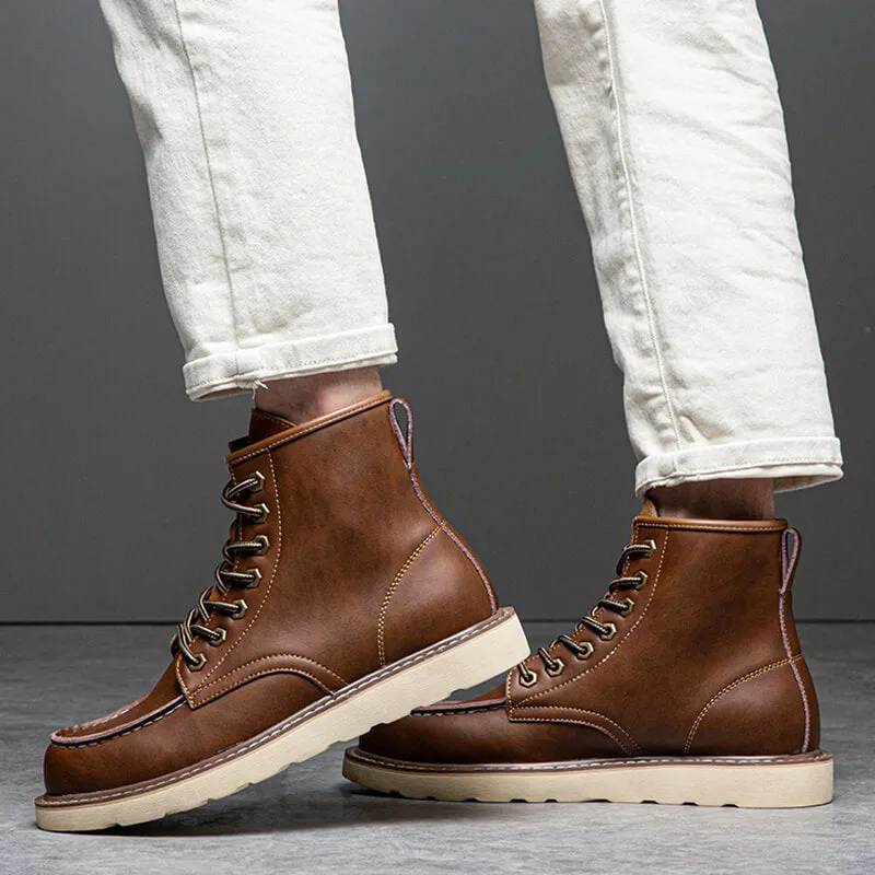 Aule Genuine Leather Martin Boots