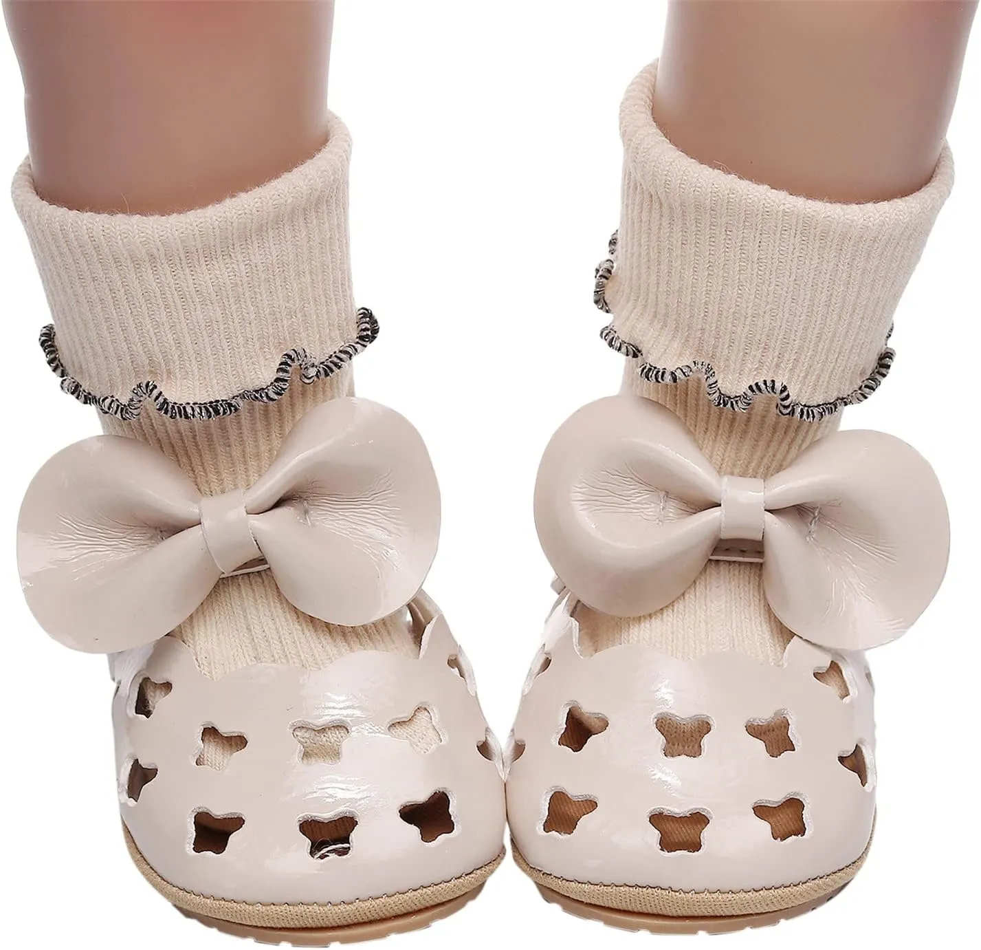 Baby Girls Sandals Size 4 Toddler Girls Hollow Single For 0-18M Infant Bowknot First Walkers Summer Girl Jelly Sandals
