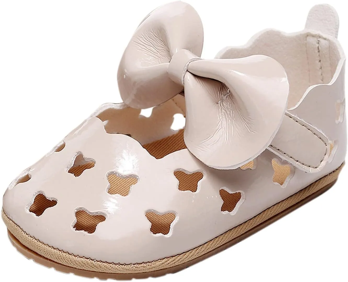 Baby Girls Sandals Size 4 Toddler Girls Hollow Single For 0-18M Infant Bowknot First Walkers Summer Girl Jelly Sandals
