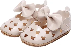 Baby Girls Sandals Size 4 Toddler Girls Hollow Single For 0-18M Infant Bowknot First Walkers Summer Girl Jelly Sandals