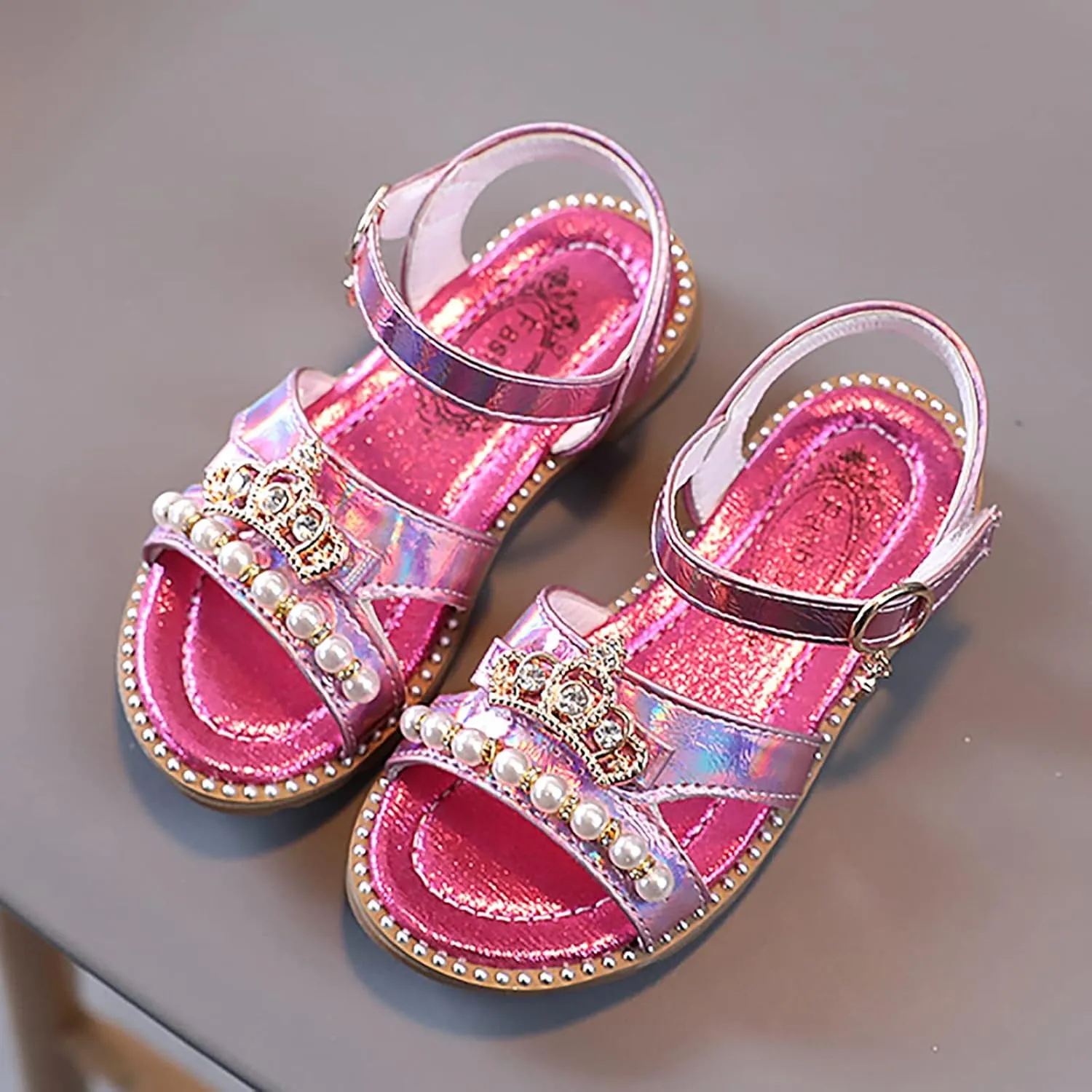 Big Comfort 3 Girls Sandals Flat Pearl Children Shoes Big Kids Beach Shoes Girls Sandals for Girls Size 11