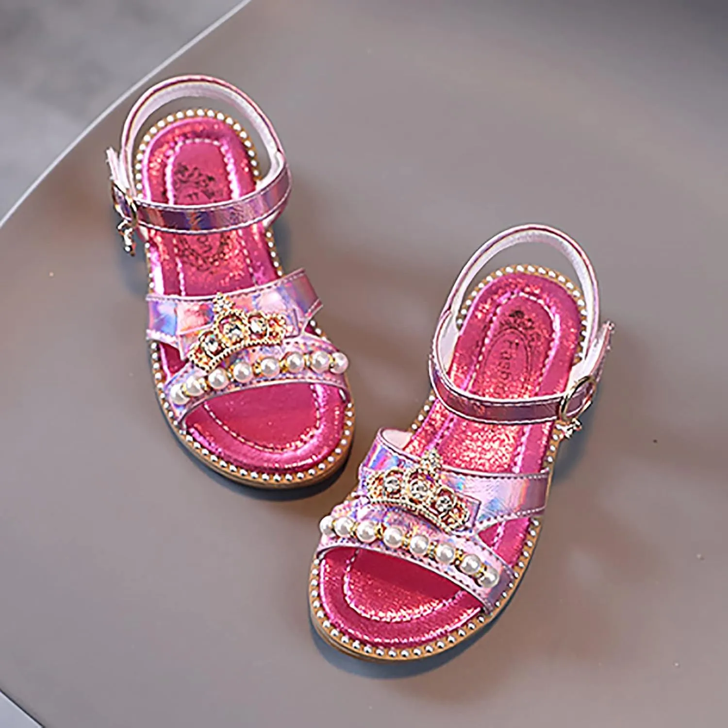 Big Comfort 3 Girls Sandals Flat Pearl Children Shoes Big Kids Beach Shoes Girls Sandals for Girls Size 11