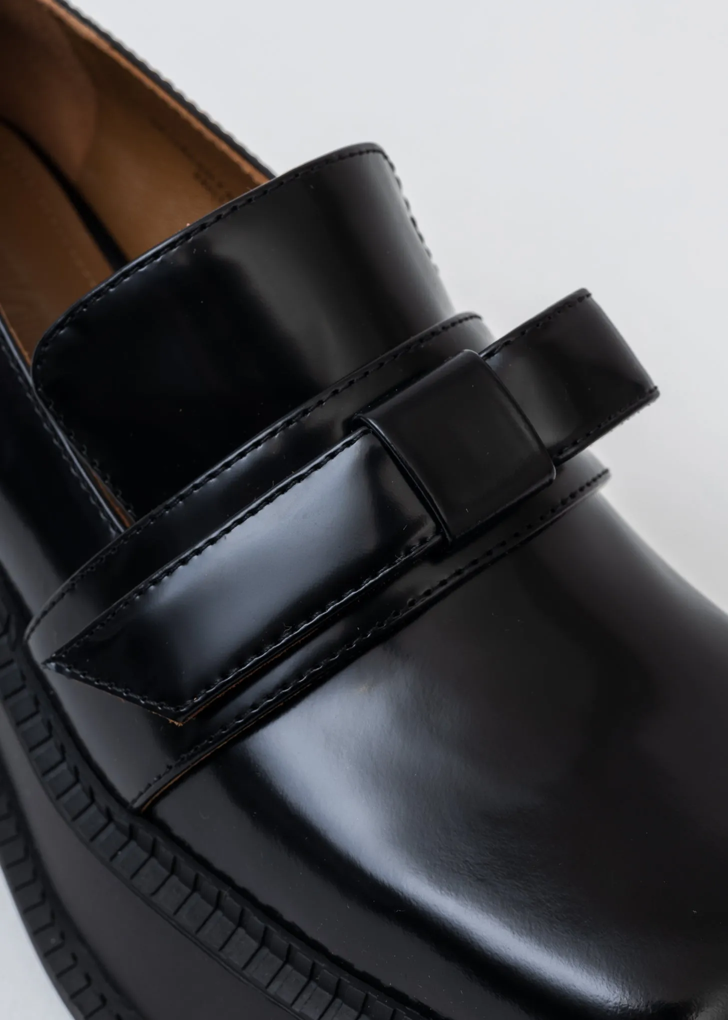 Black Bow Loafer Platform