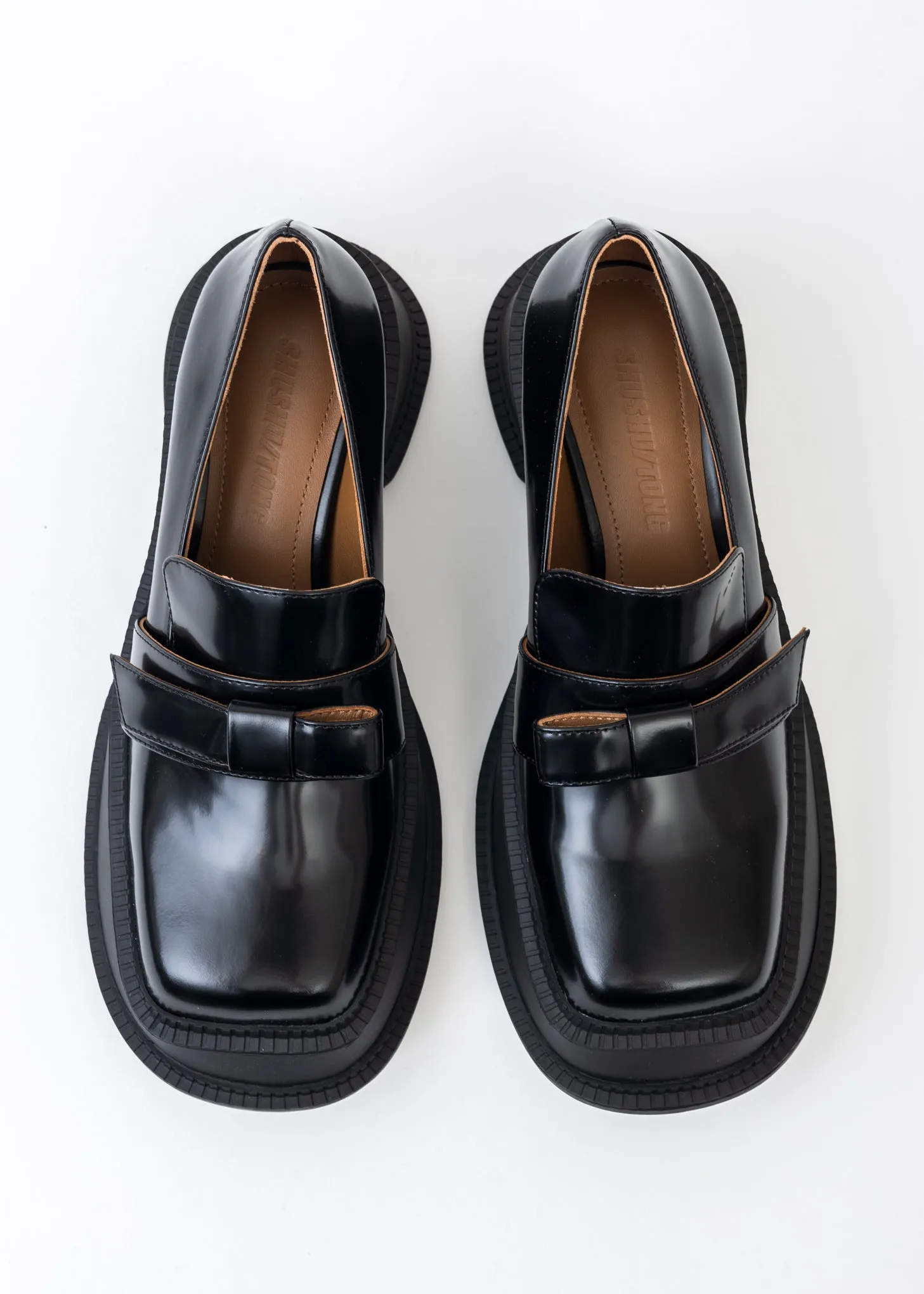 Black Bow Loafer Platform