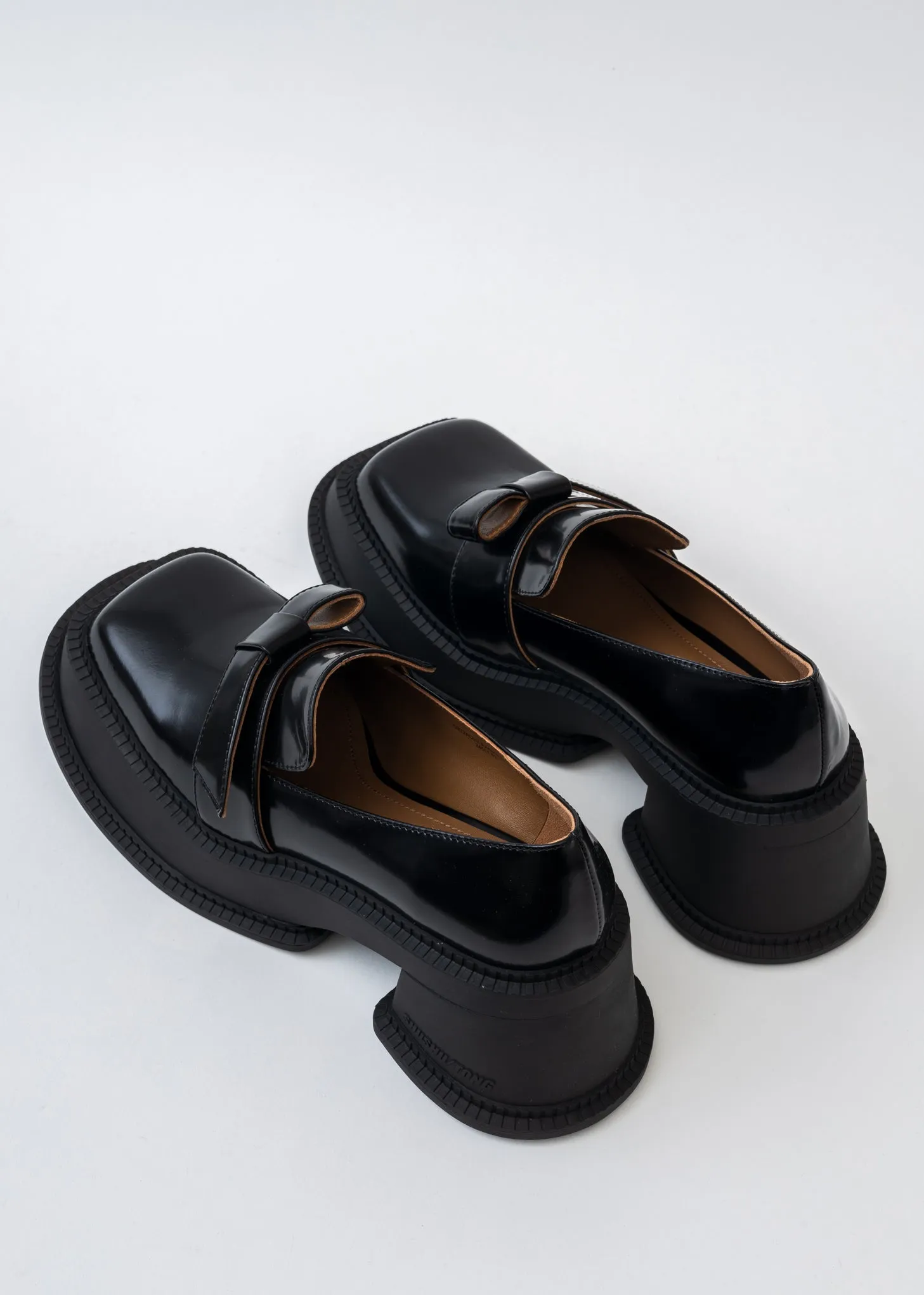 Black Bow Loafer Platform