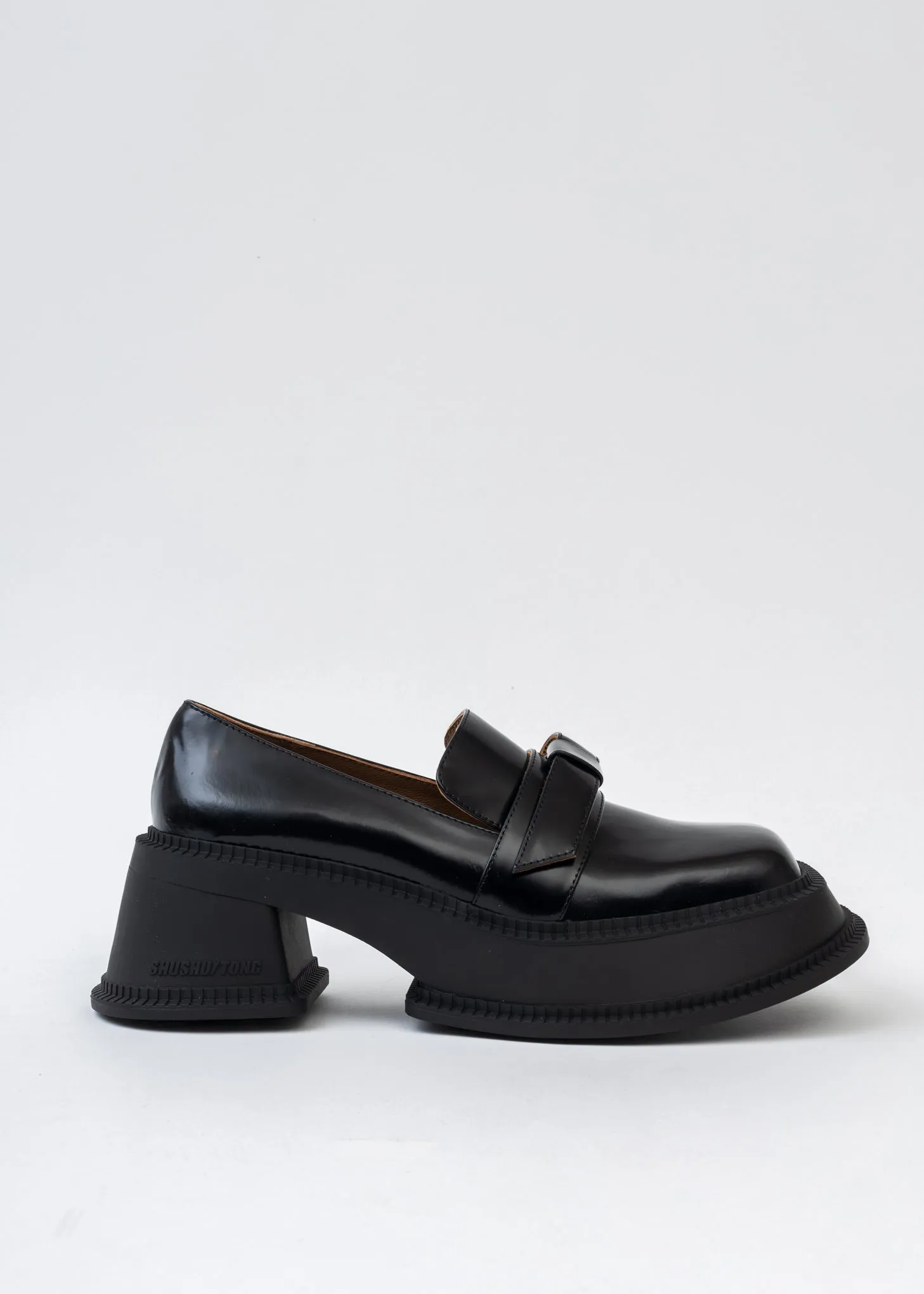 Black Bow Loafer Platform