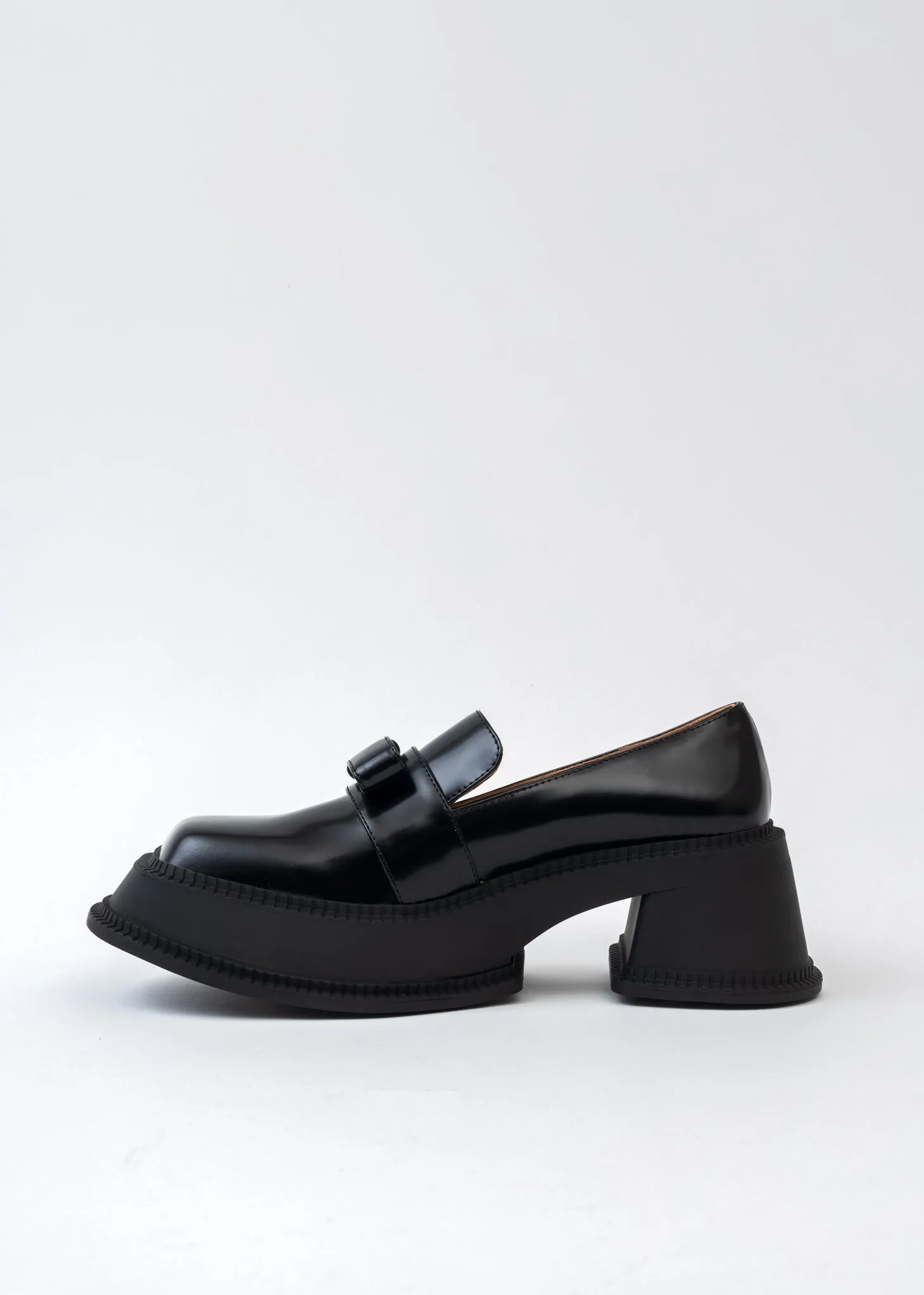 Black Bow Loafer Platform