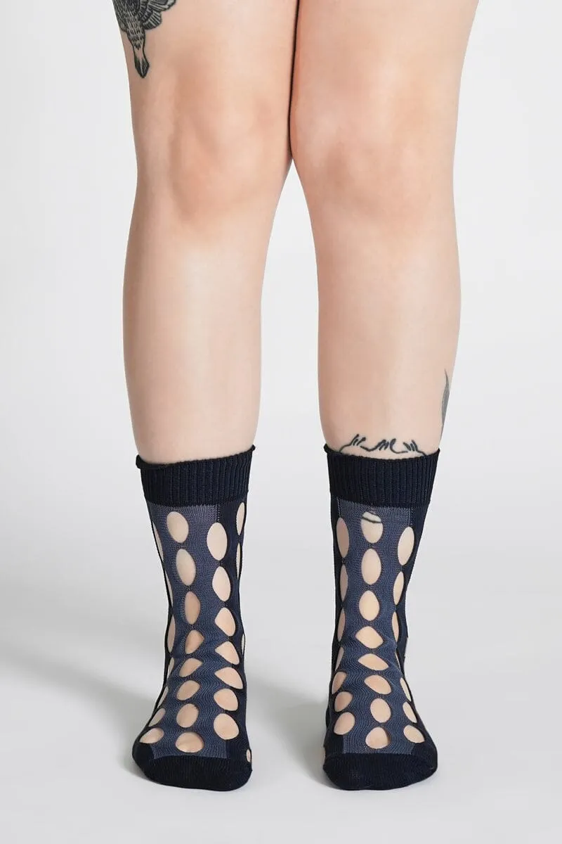 Blue Monday Distressed Socks