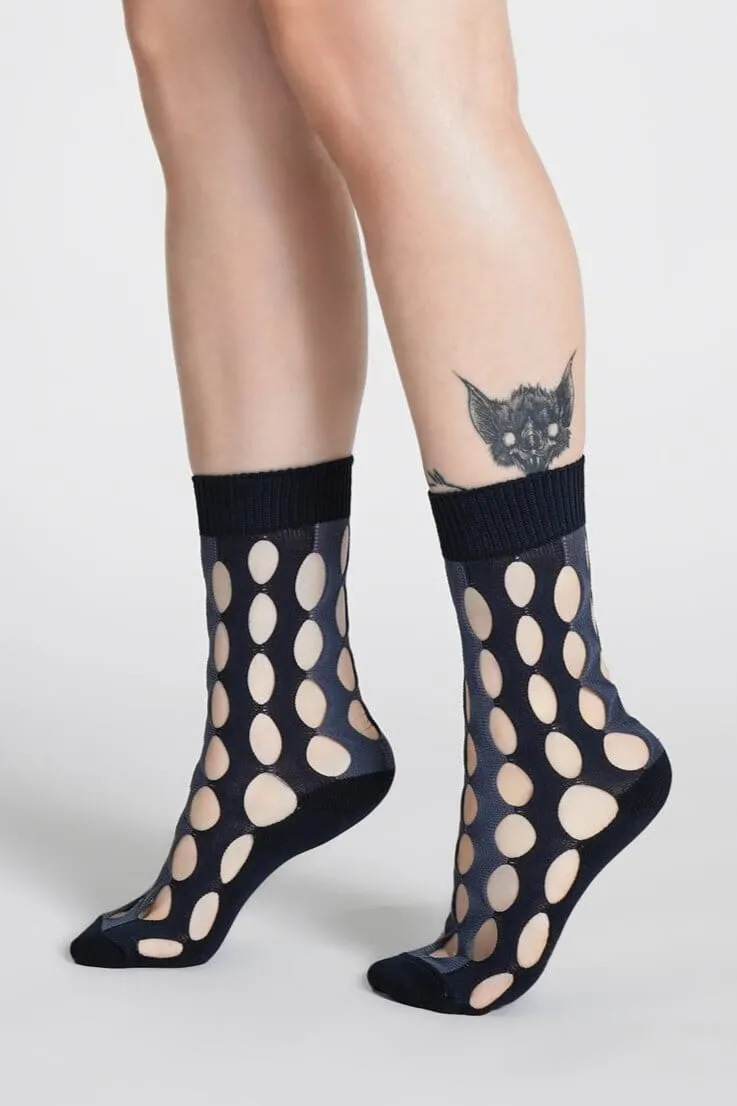 Blue Monday Distressed Socks