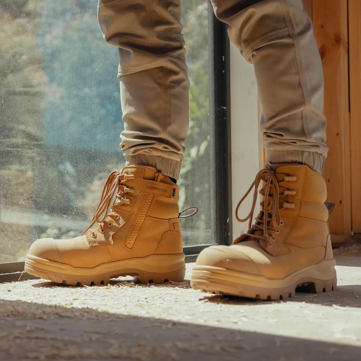 Blundstone RotoFlex Wheat Water Resistant Nubuck Zip Side Safety Boot - 8560