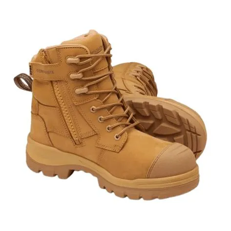 Blundstone RotoFlex Wheat Water Resistant Nubuck Zip Side Safety Boot - 8560
