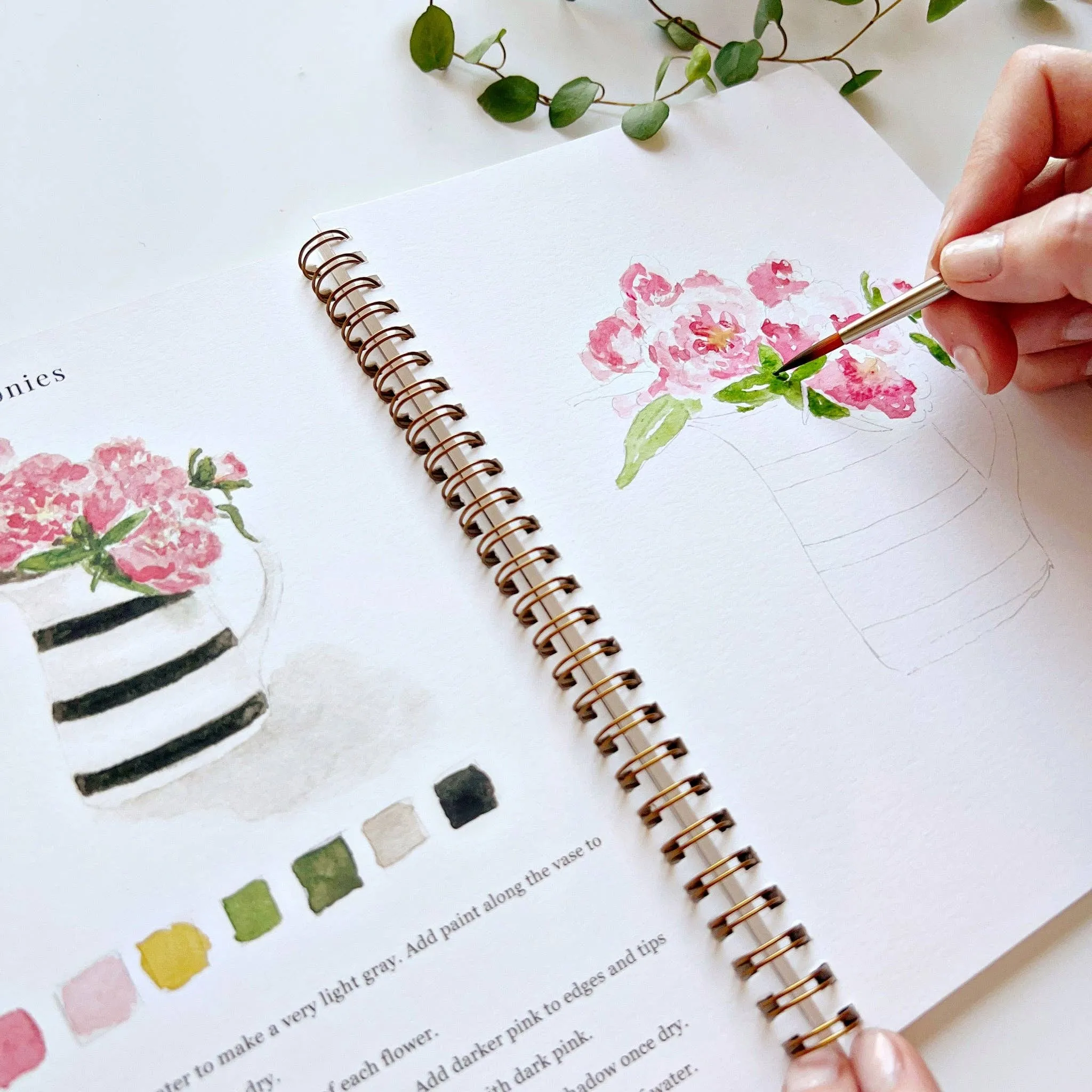 Bouquets watercolor workbook by Emily Lex