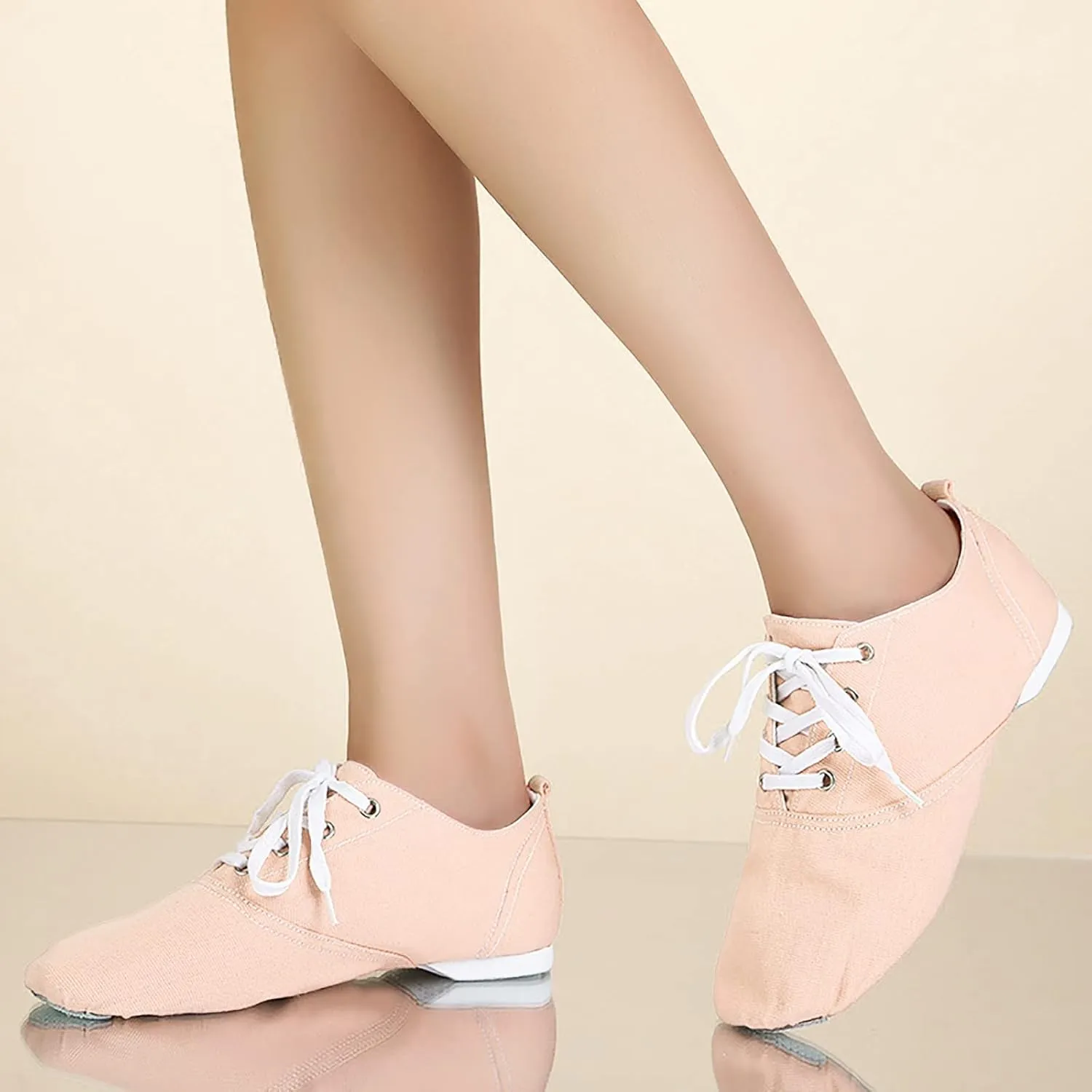 Canvas Jazz Shoes for Girls and Boys Slip-On Dance Shoes Kids Toddler Split Sole Flat Heel Training Shoes