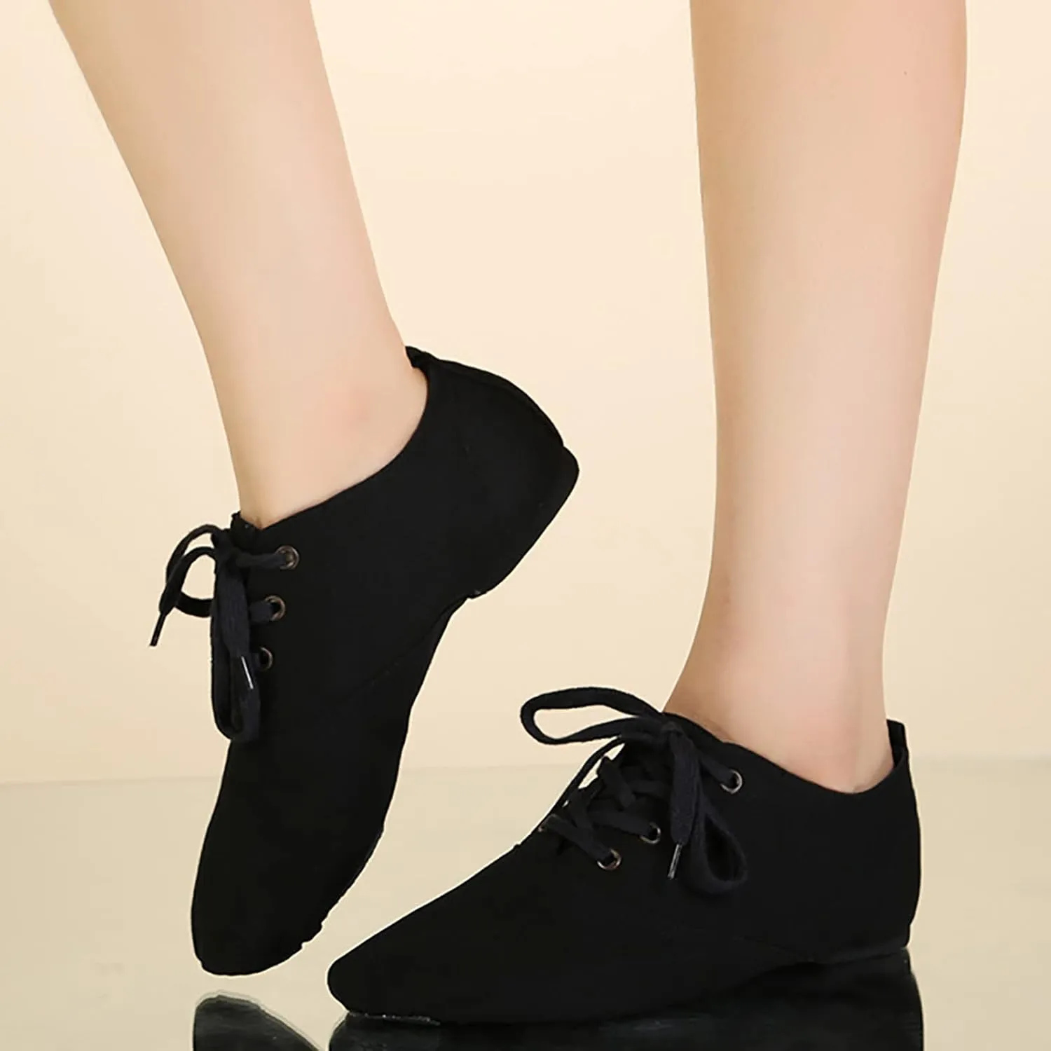 Canvas Jazz Shoes for Girls and Boys Slip-On Dance Shoes Kids Toddler Split Sole Flat Heel Training Shoes