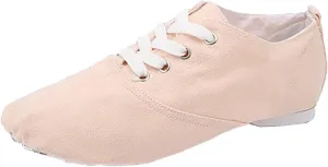 Canvas Jazz Shoes for Girls and Boys Slip-On Dance Shoes Kids Toddler Split Sole Flat Heel Training Shoes