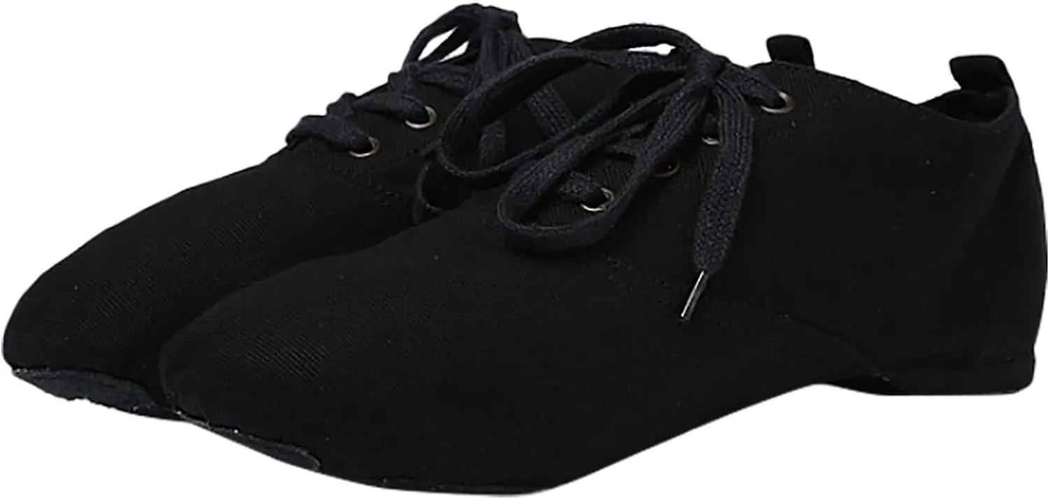 Canvas Jazz Shoes for Girls and Boys Slip-On Dance Shoes Kids Toddler Split Sole Flat Heel Training Shoes