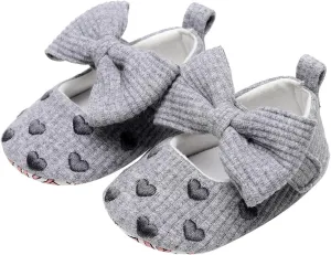Casual Shoes for Toddler Girls Infant Girls Single Shoes Heart Embroider Bowknot First Walkers Flexible Toddler Shoes