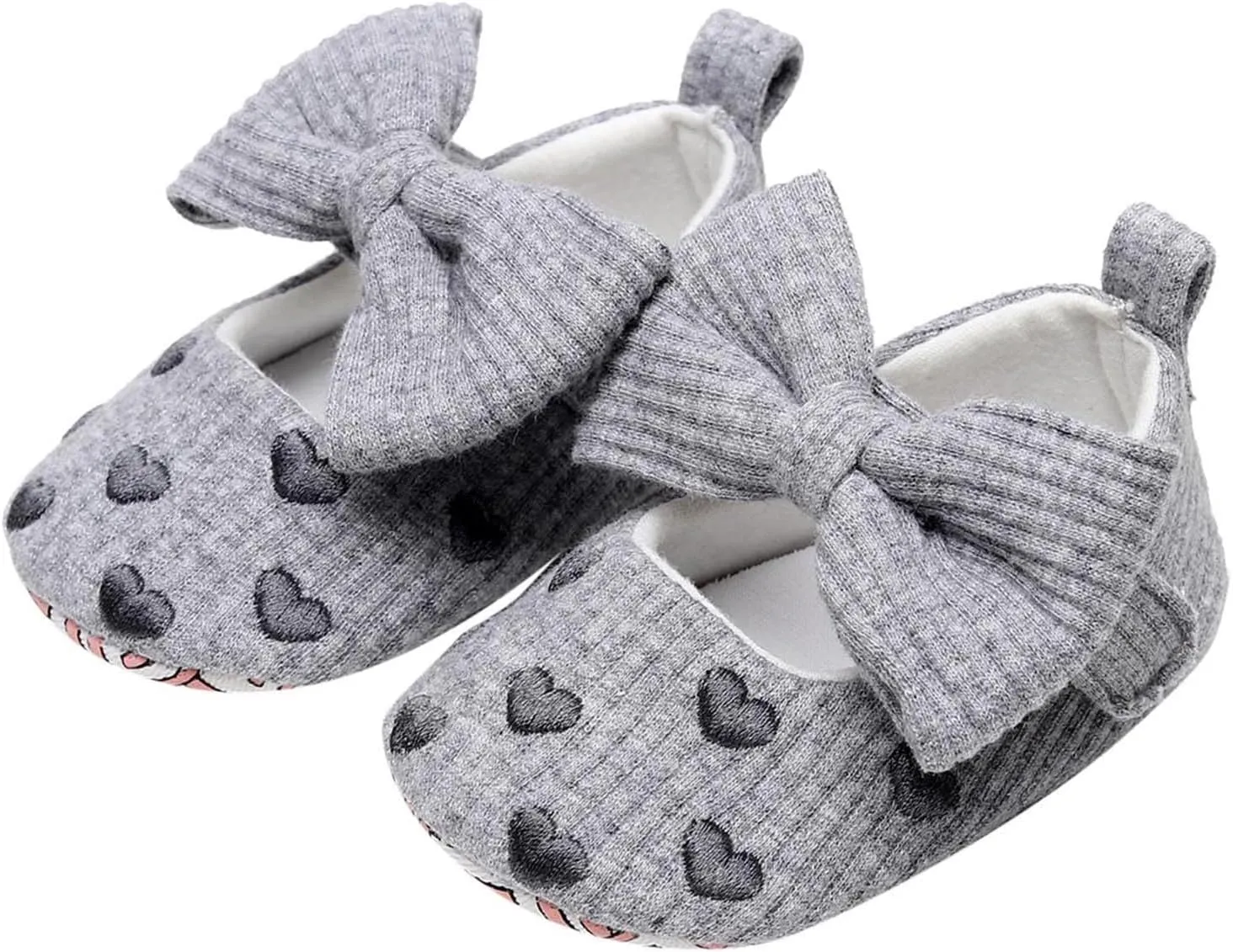 Casual Shoes for Toddler Girls Infant Girls Single Shoes Heart Embroider Bowknot First Walkers Flexible Toddler Shoes