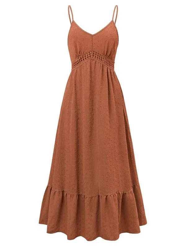 Chic V-neck Sleeveless Summer Suspender Dress for Women