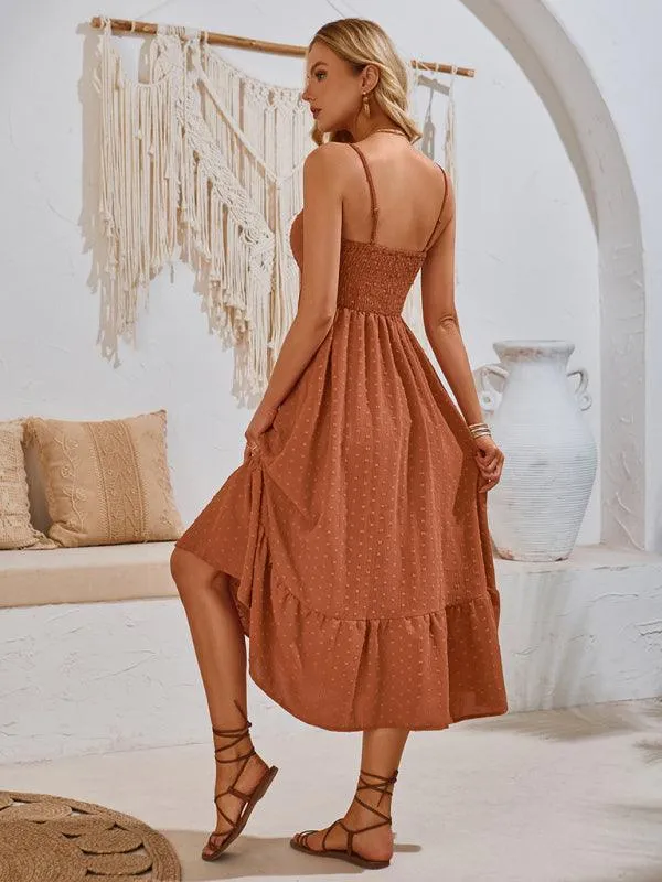 Chic V-neck Sleeveless Summer Suspender Dress for Women