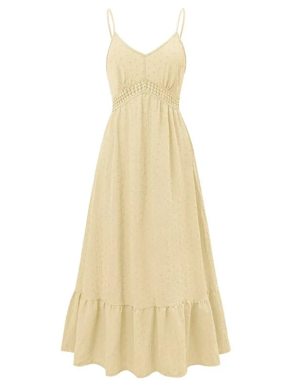 Chic V-neck Sleeveless Summer Suspender Dress for Women