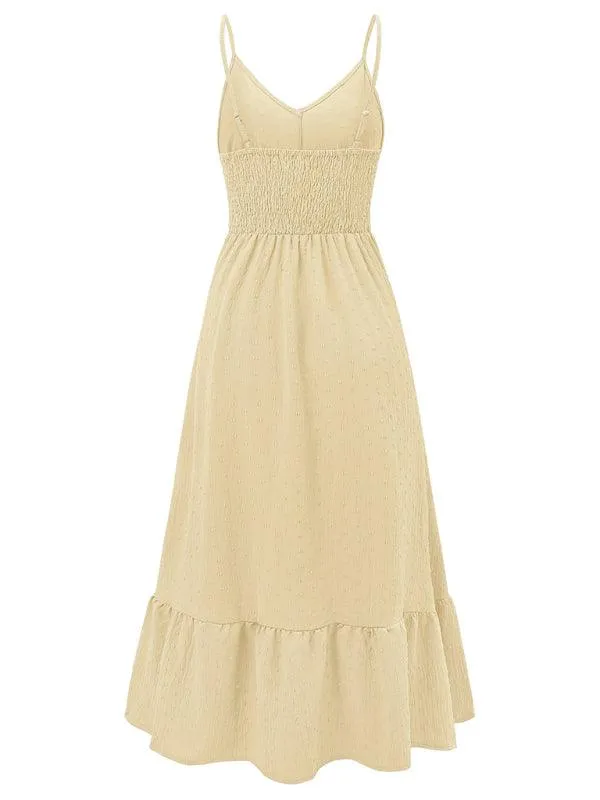 Chic V-neck Sleeveless Summer Suspender Dress for Women