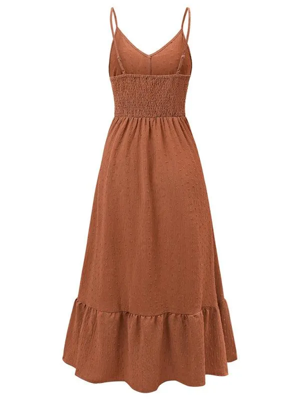 Chic V-neck Sleeveless Summer Suspender Dress for Women