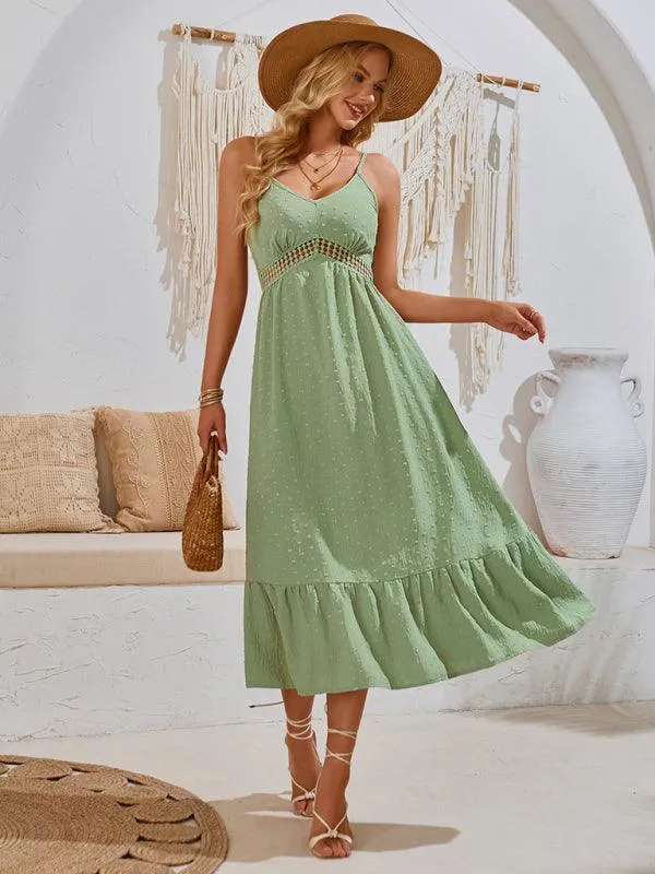 Chic V-neck Sleeveless Summer Suspender Dress for Women