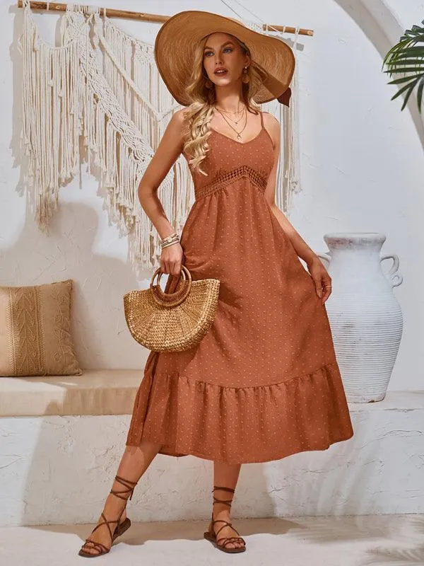 Chic V-neck Sleeveless Summer Suspender Dress for Women