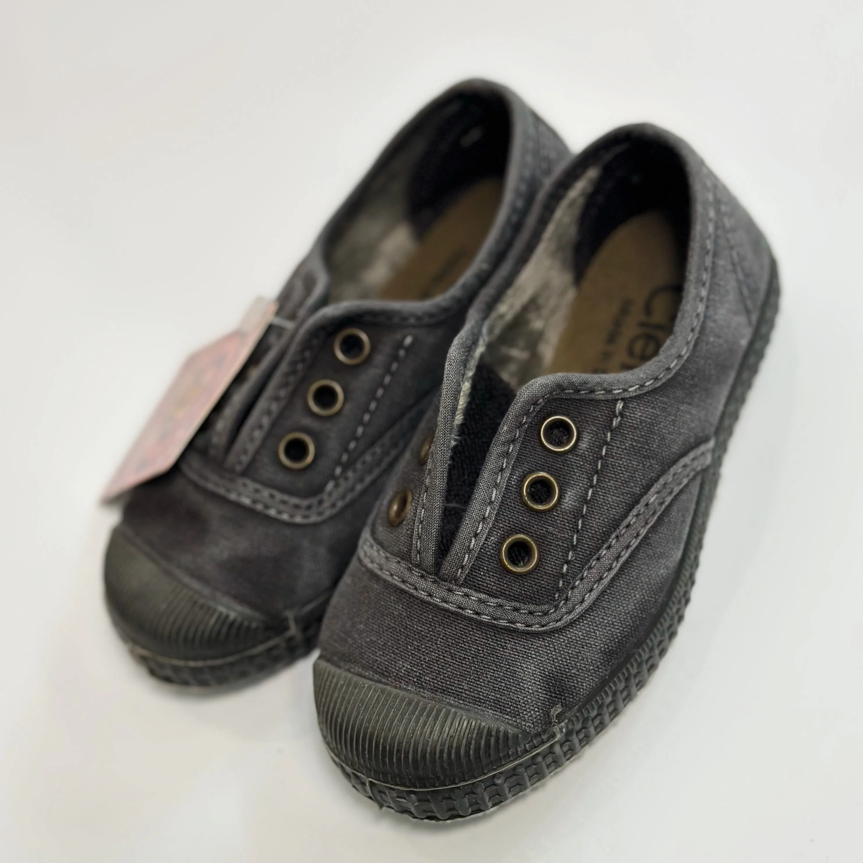 Cienta Kids Canvas Slip On Sneakers Negro