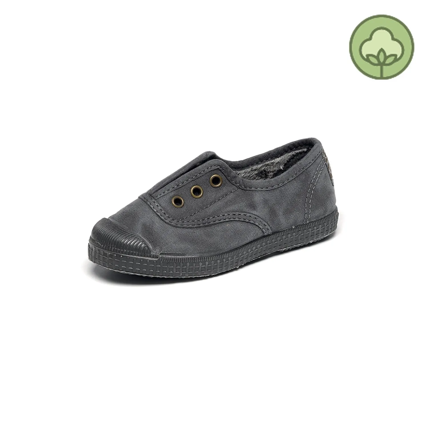 Cienta Kids Canvas Slip On Sneakers Negro