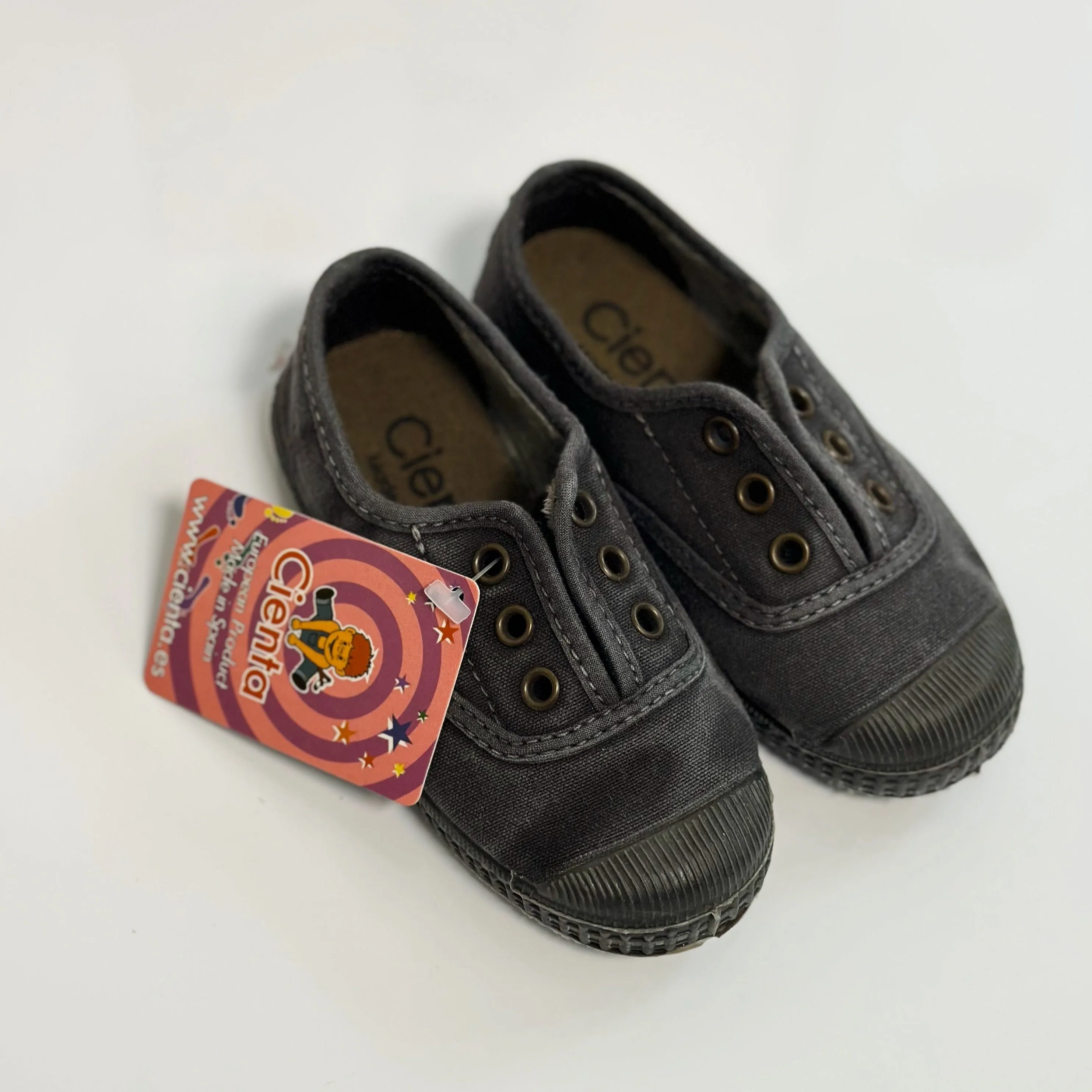 Cienta Kids Canvas Slip On Sneakers Negro