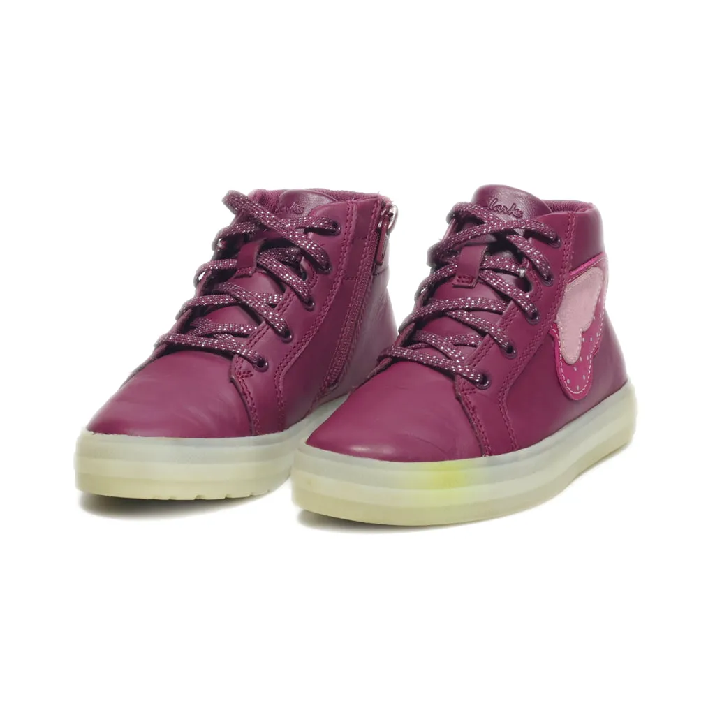 Clarks Ankle Boots Leather Pink Colour For Kids