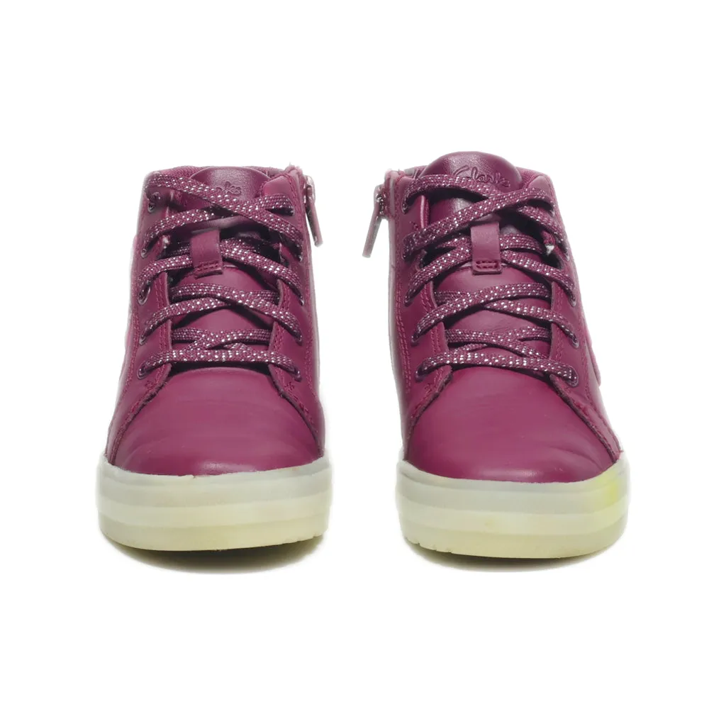 Clarks Ankle Boots Leather Pink Colour For Kids