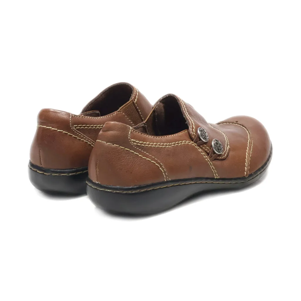 Clarks Bendables Loafers Leather Brown Colour For Women