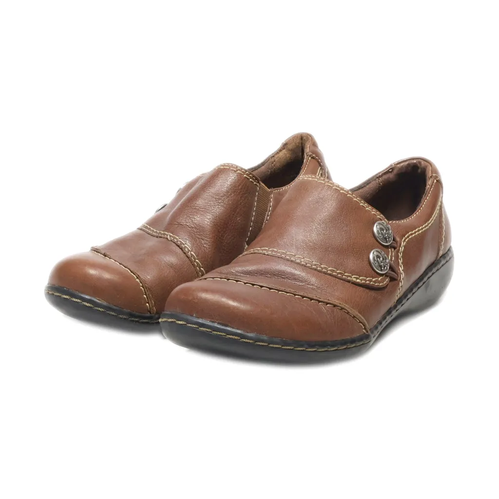 Clarks Bendables Loafers Leather Brown Colour For Women