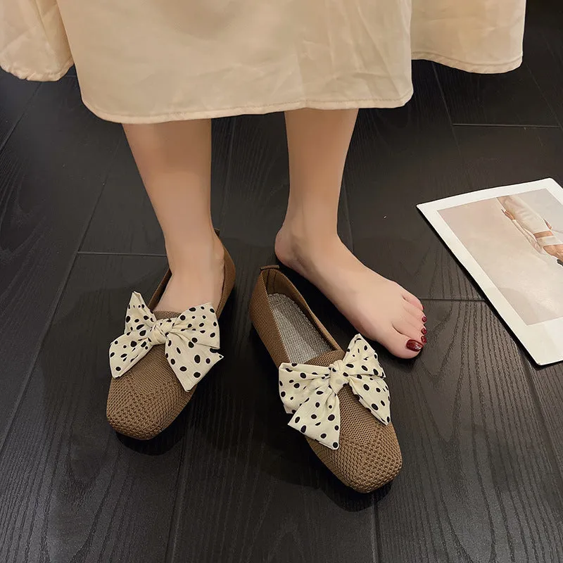 Classic Bow Knitted Breathable Women's Loafers