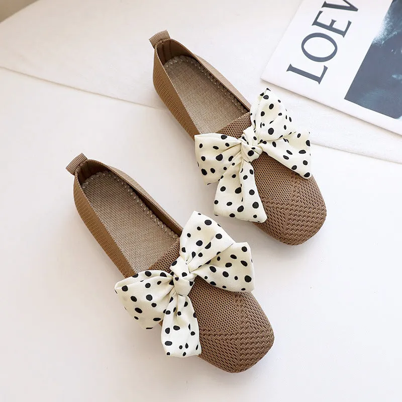 Classic Bow Knitted Breathable Women's Loafers