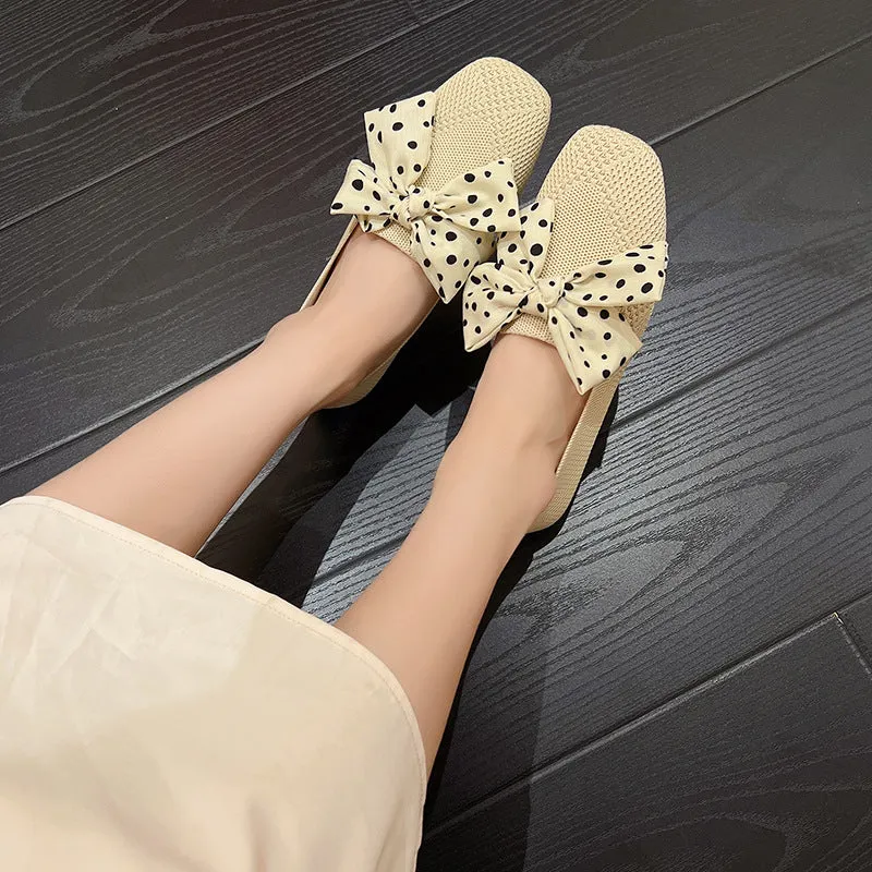 Classic Bow Knitted Breathable Women's Loafers