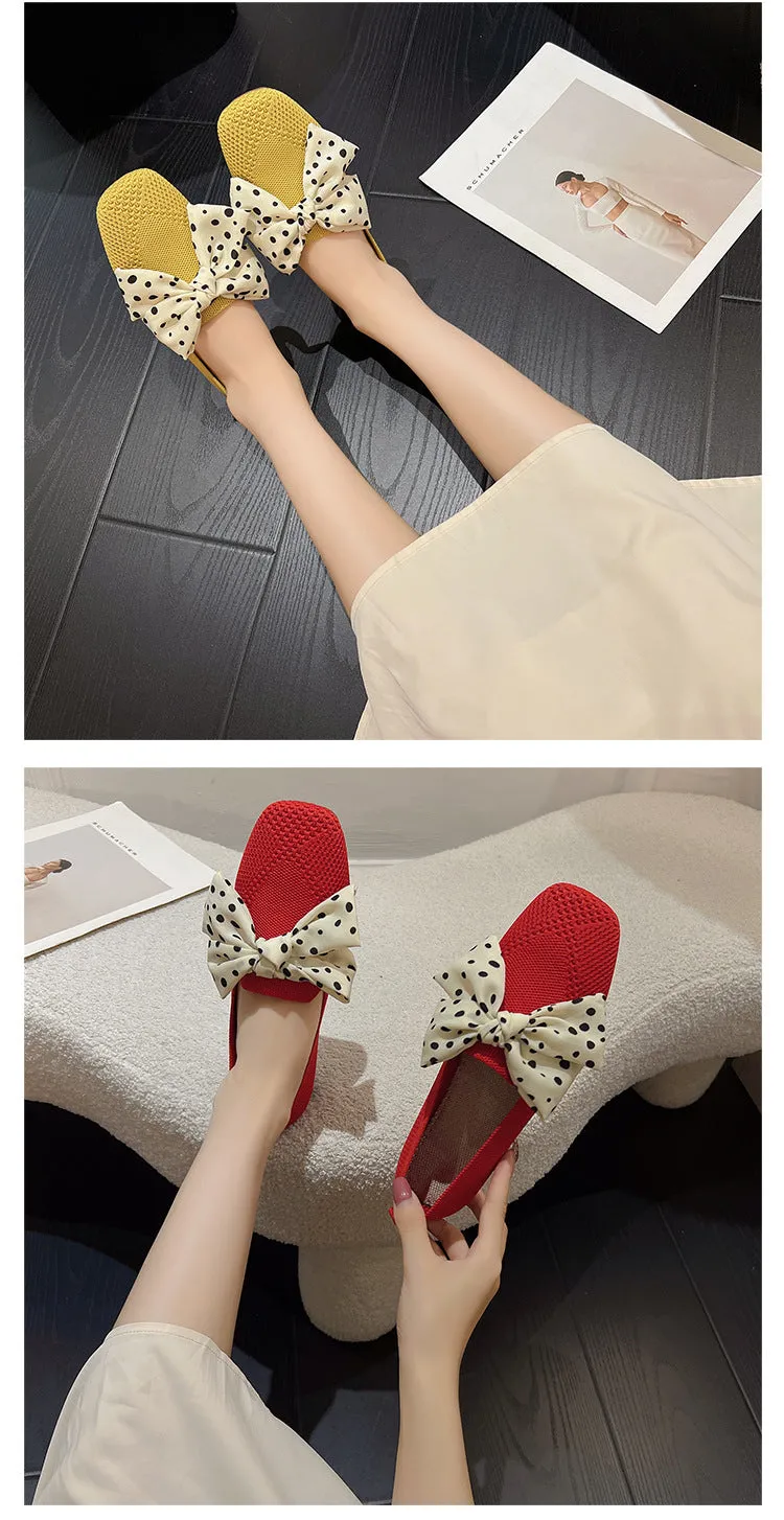 Classic Bow Knitted Breathable Women's Loafers