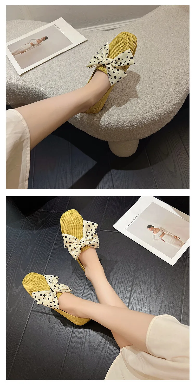 Classic Bow Knitted Breathable Women's Loafers