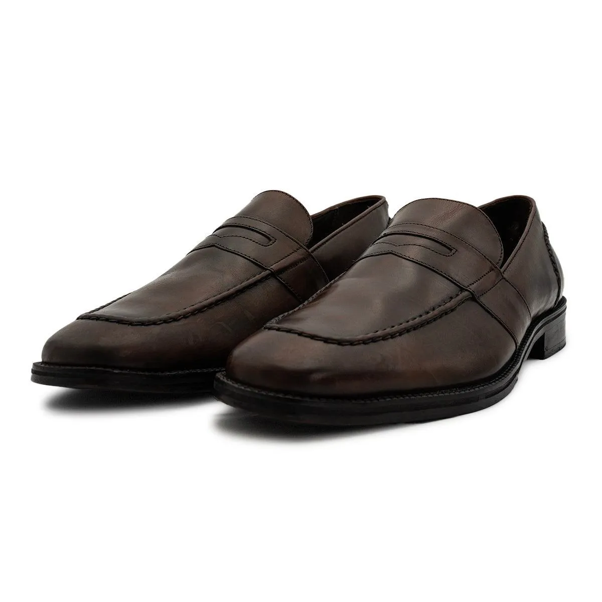 Cole Haan Penny Formal Slip Ons Leather Brown Colour For Men