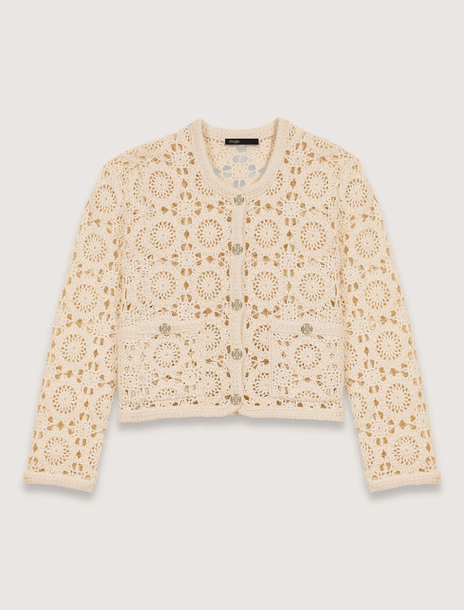 Crocheted cropped cardigan