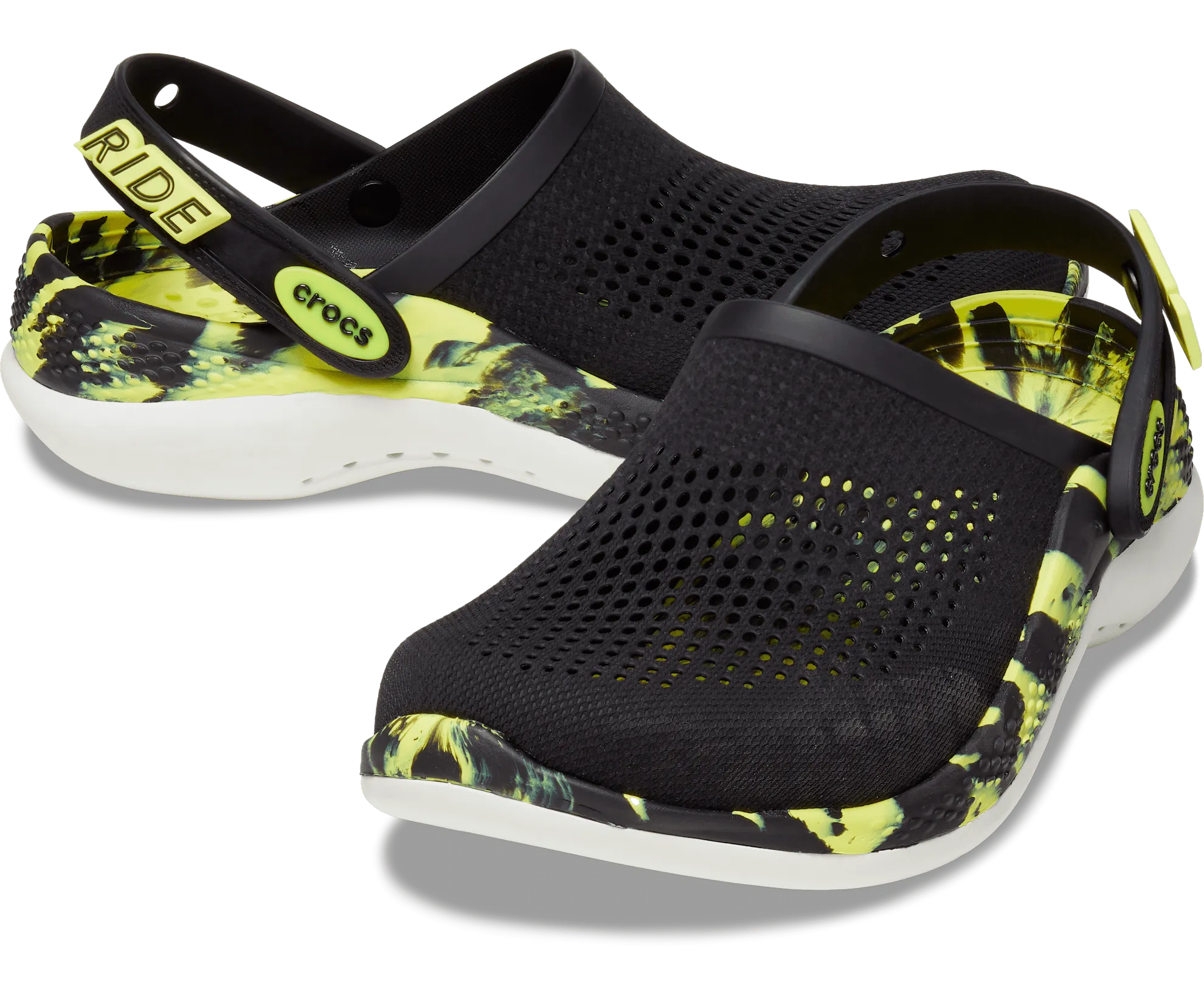 Crocs Unisex Literide 360 Marbled Clog - Black